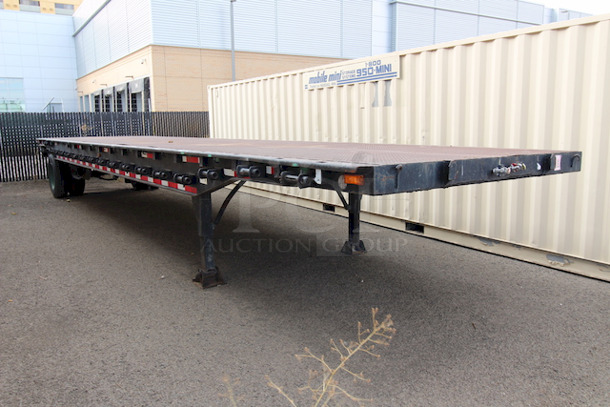 ROAD READY!! 40FT Steel Flatbed Tailer, 4 Wheels. 40FTx96".    VIN# 070F1283; Year 1970; Manufacturer Pike Trailer; Type Flatbed; Steel Construction; Length x Width 40' x 96"; Spring Ride Suspension; Location Single Fixed Axle; Tire Size LP 22.5; Wheel Construction Steel; Wheel Type Budd